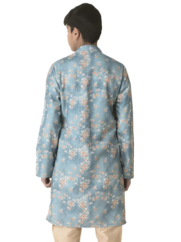 Grey_Cotton_Full_Sleeve_Regular_Printed_Kurta_For_Kids