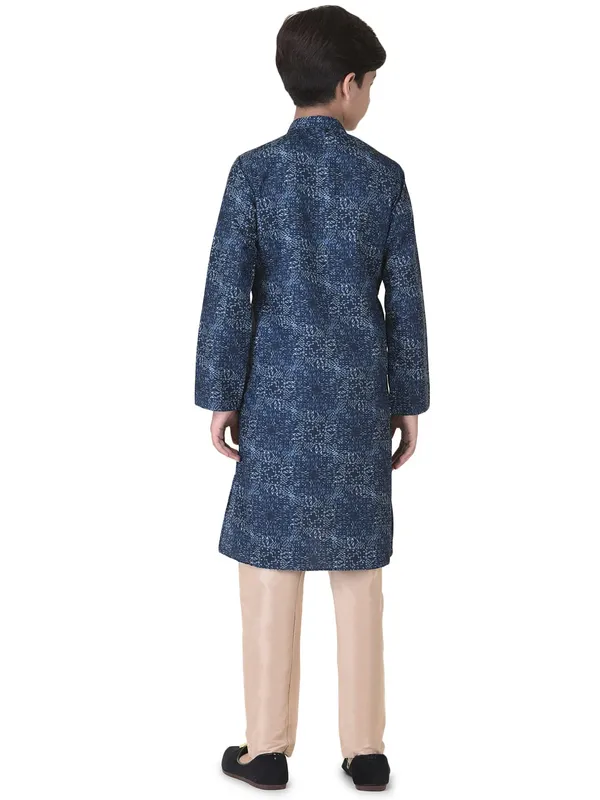 Blue_Cotton_Full_Sleeve_Regular_Fit_Printed_Kurta_Churidar_For_Kids