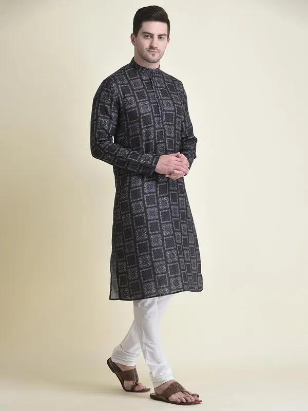Black_Cotton_Black_Full_Sleeve_Regular_Fit_Printed_Kurta_Set_For_Men