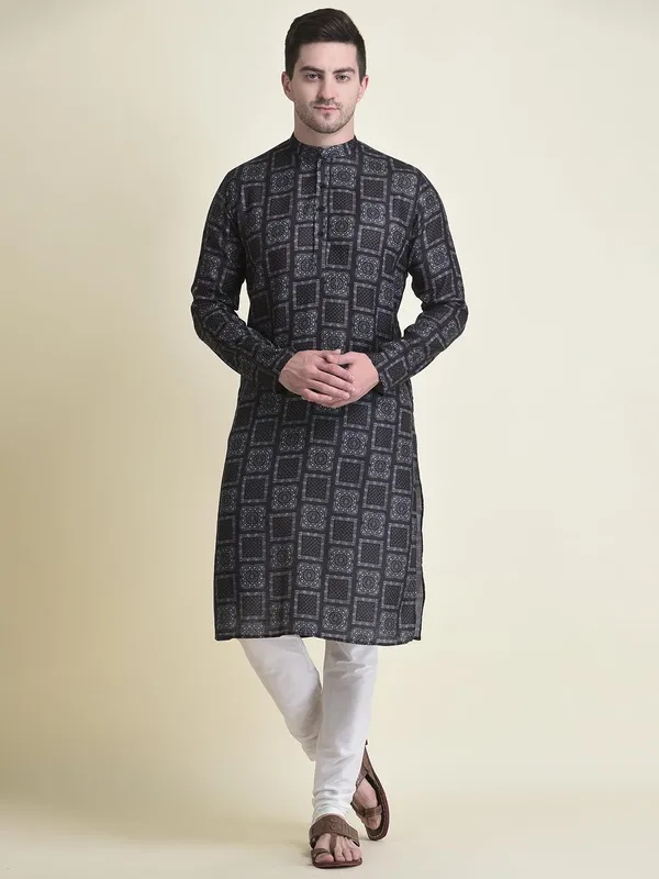 Black_Cotton_Black_Full_Sleeve_Regular_Fit_Printed_Kurta_Set_For_Men