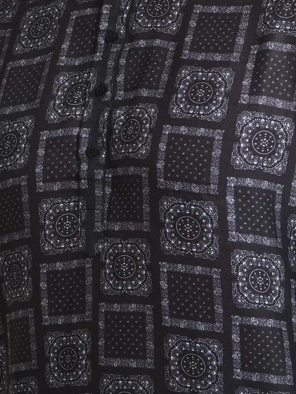 Black_Cotton_Black_Full_Sleeve_Regular_Fit_Printed_Kurta_Set_For_Men