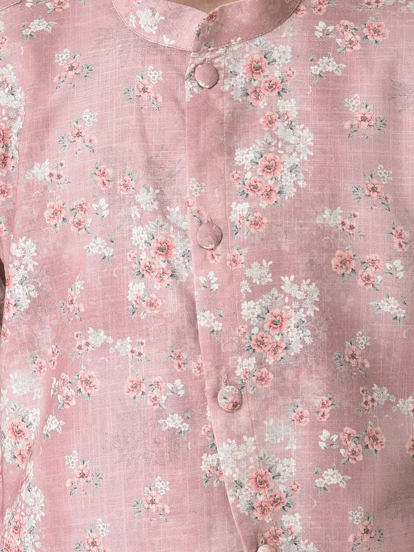 Pink_Cotton_Full_Sleeve_Regular_Printed_Kurta_For_Kids