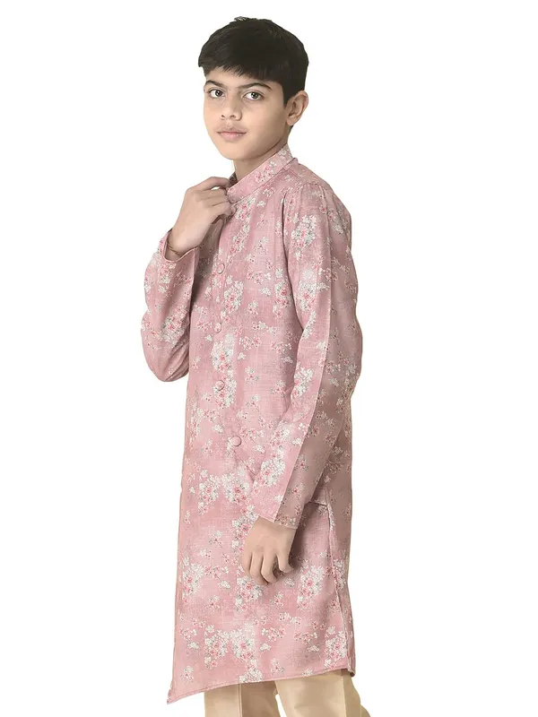 Pink_Cotton_Full_Sleeve_Regular_Printed_Kurta_For_Kids