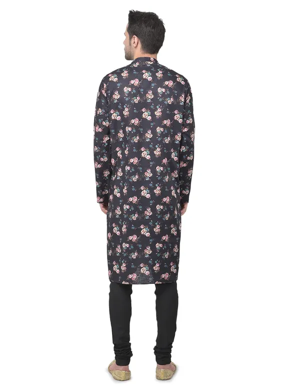 Black_Cotton_Black_Full_Sleeve_Regular_Printed_Kurta_For_Men