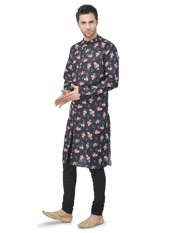 Black_Cotton_Black_Full_Sleeve_Regular_Printed_Kurta_For_Men