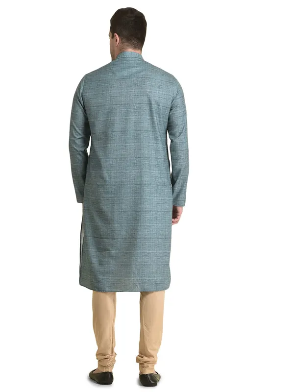 Blue_Cotton_Full_Sleeve_Regular_Fit_Printed_Kurta_For_Men