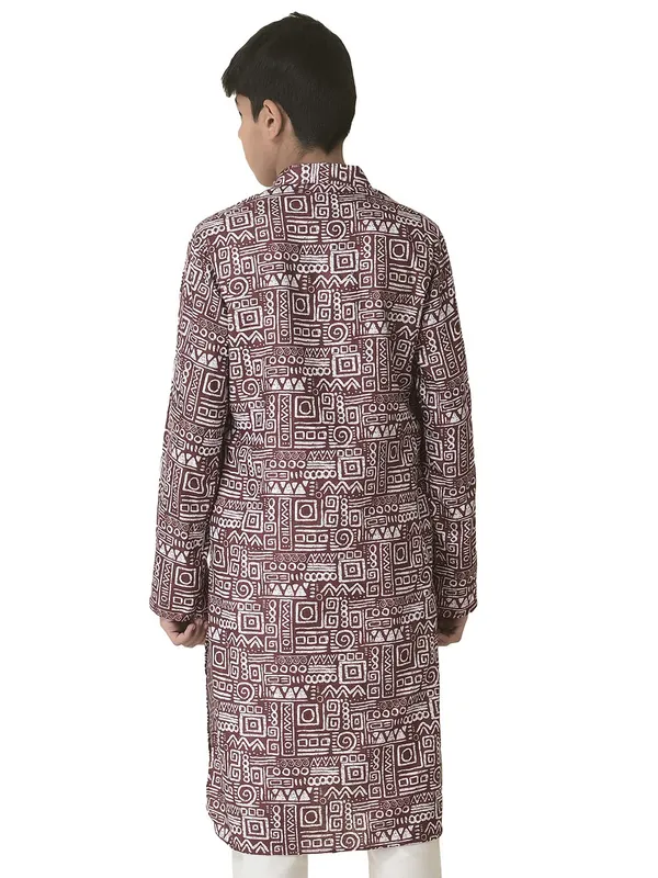 Maroon_Cotton_Full_Sleeve_Regular_Printed_Kurta_For_Kids