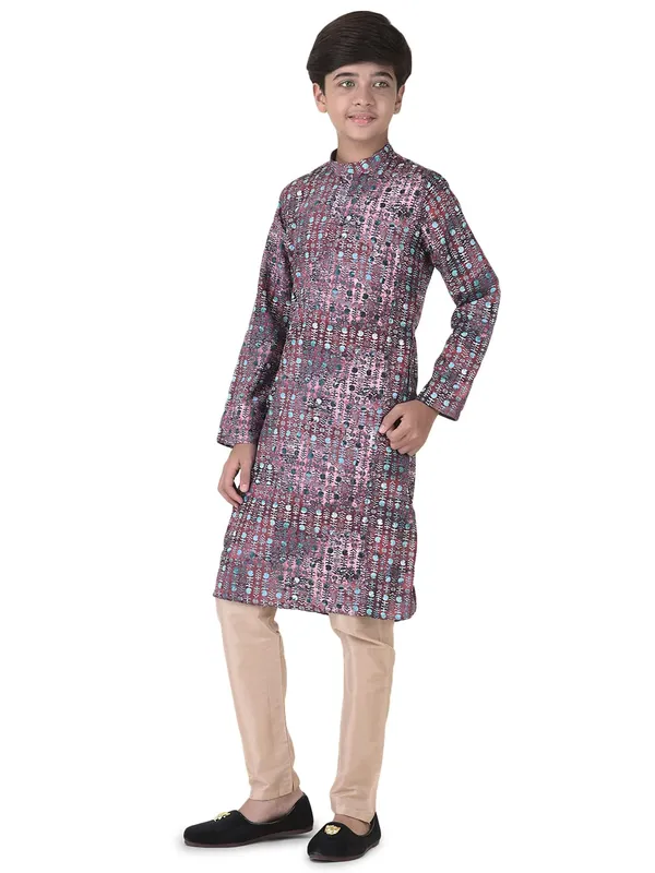 Maroon_Cotton_Full_Sleeve_Regular_Printed_Kurta_For_Kids