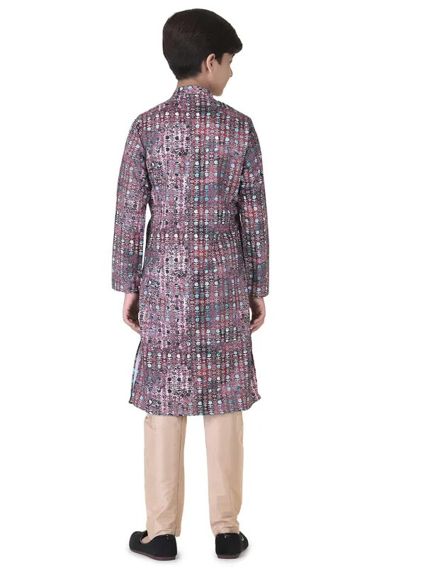 Maroon_Cotton_Full_Sleeve_Regular_Printed_Kurta_For_Kids