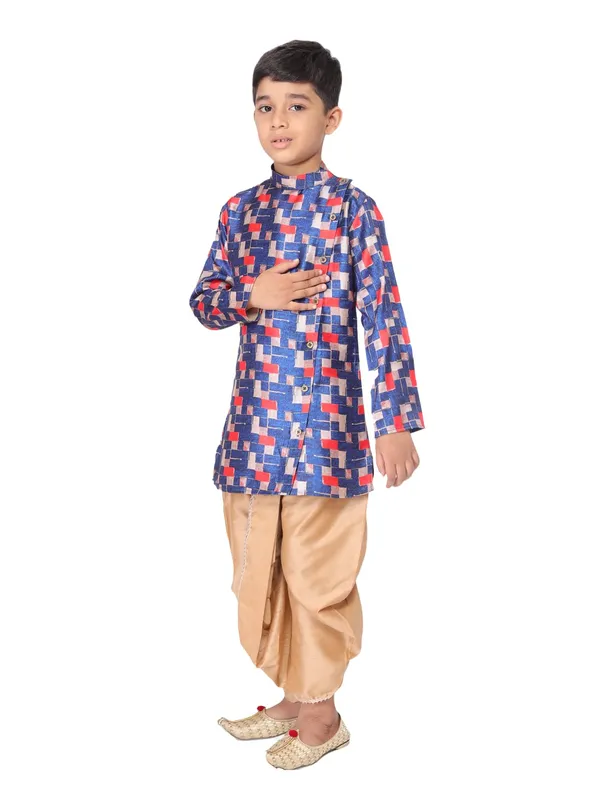 Blue_Cotton_Blue_Full_Sleeve_Regular_Printed_Kurta_For_Kids