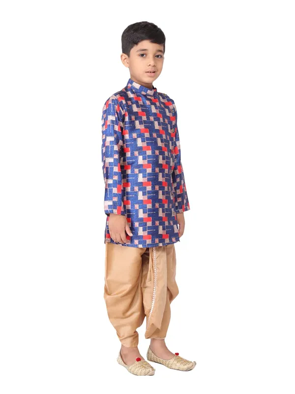 Blue_Cotton_Blue_Full_Sleeve_Regular_Printed_Kurta_For_Kids