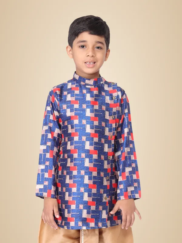 Blue_Cotton_Blue_Full_Sleeve_Regular_Printed_Kurta_For_Kids