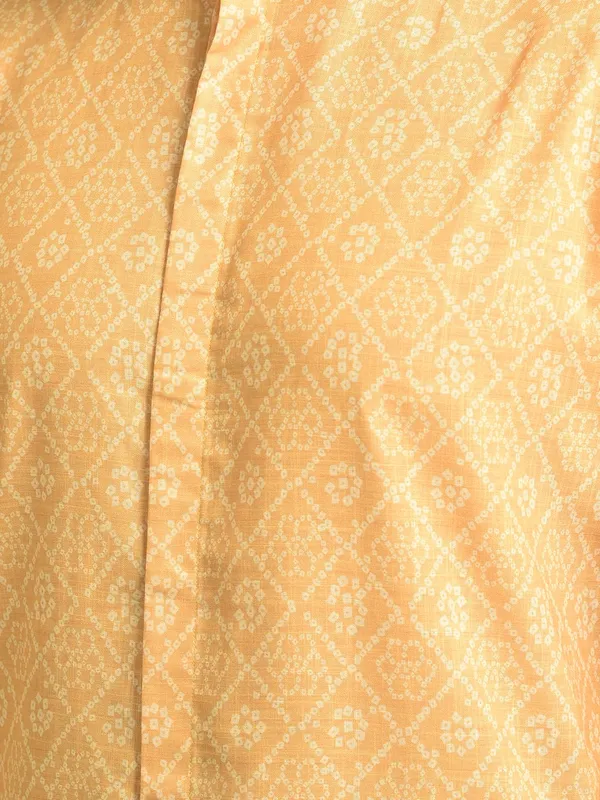 Yellow_Cotton_Yellow_Full_Sleeve_Regular_Fit_Printed_Kurta_Set_For_Men