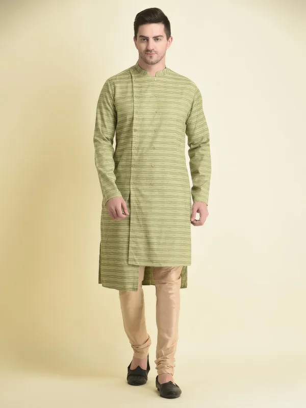 Green_Cotton_Green_Full_Sleeve_Regular_Fit_Printed_Kurta_Set_For_Men