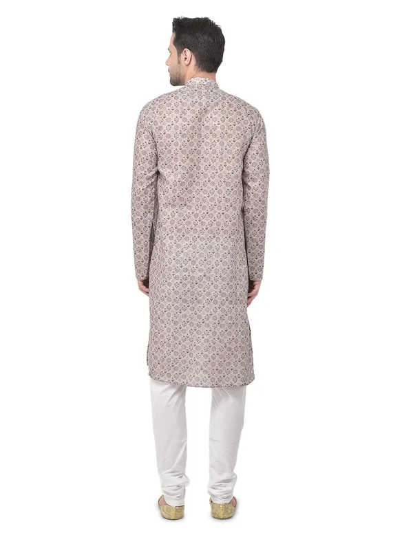 Beige_Cotton_Beige_Full_Sleeve_Regular_Printed_Kurta_For_Men