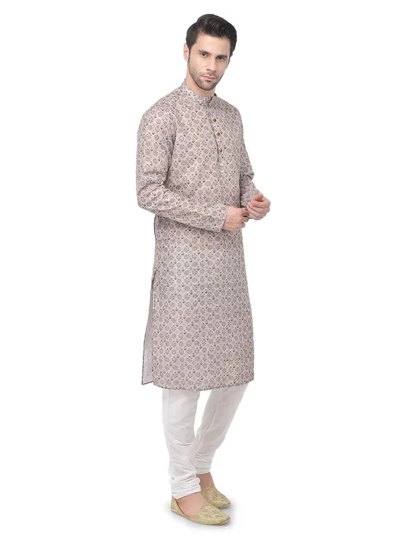 Beige_Cotton_Beige_Full_Sleeve_Regular_Printed_Kurta_For_Men