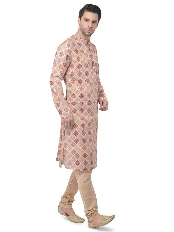 Beige_Cotton_Beige_Full_Sleeve_Regular_Printed_Kurta_For_Men