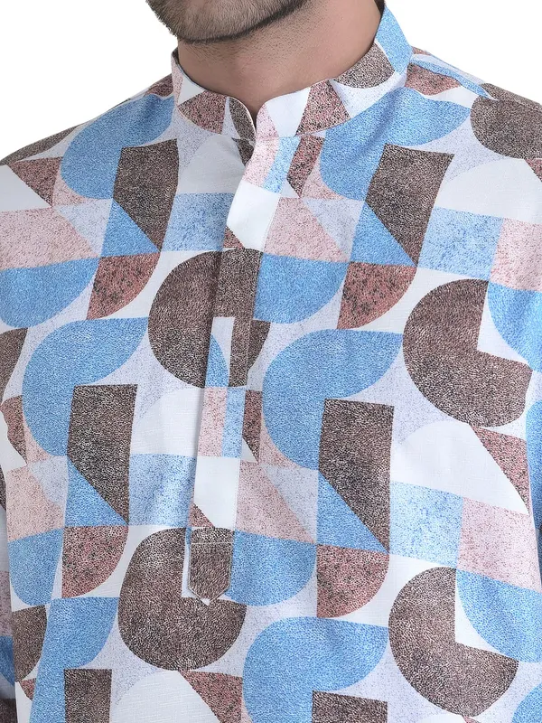 Blue_Cotton_Blue_Full_Sleeve_Regular_Fit_Printed_Kurta_For_Men