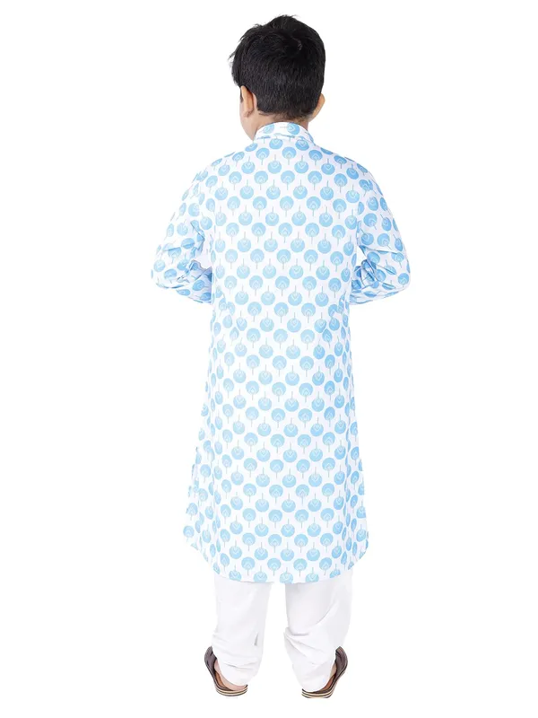 Blue_Cotton_Full_Sleeve_Regular_Fit_Printed_Kurta_Churidar_For_Kids