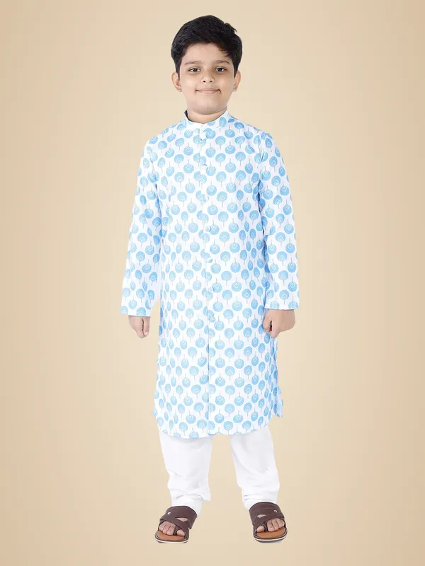 Blue_Cotton_Full_Sleeve_Regular_Fit_Printed_Kurta_Churidar_For_Kids