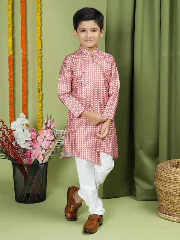 Red_Cotton_Full_Sleeve_Regular_Fit_Printed_Red_Kurta_For_Boy