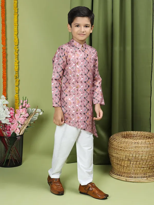 Pink_Cotton_Full_Sleeve_Regular_Fit_Printed_Pink_Kurta_For_Boy