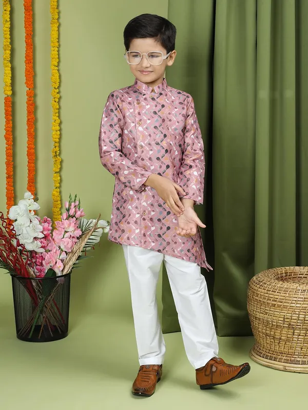Pink_Cotton_Full_Sleeve_Regular_Fit_Printed_Pink_Kurta_For_Boy