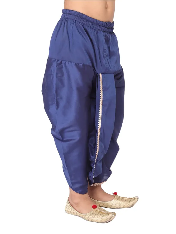 Blue_Cotton_Regular_Plain_Dhoti_For_Kids