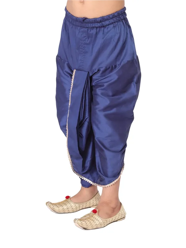 Blue_Cotton_Regular_Plain_Dhoti_For_Kids