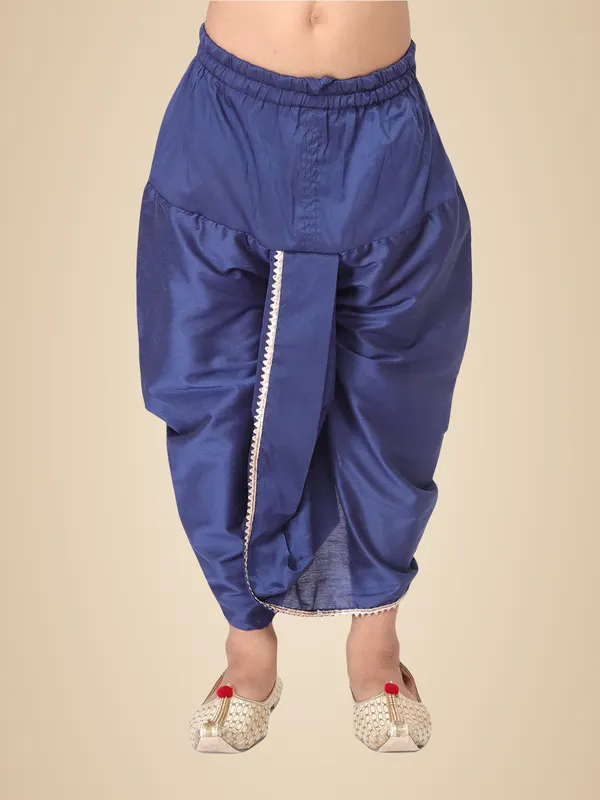 Blue_Cotton_Regular_Plain_Dhoti_For_Kids