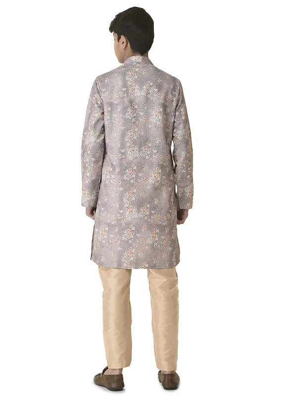 Blue_Cotton_Full_Sleeve_Regular_Printed_Kurta_Set_For_Kids