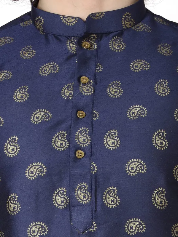 Blue_Cotton_Full_Sleeve_Regular_Fit_Printed_Kurta_For_Men