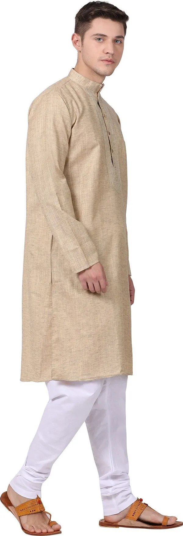 Tabard_Men_Self_Design_Straight_Kurta_(Beige)