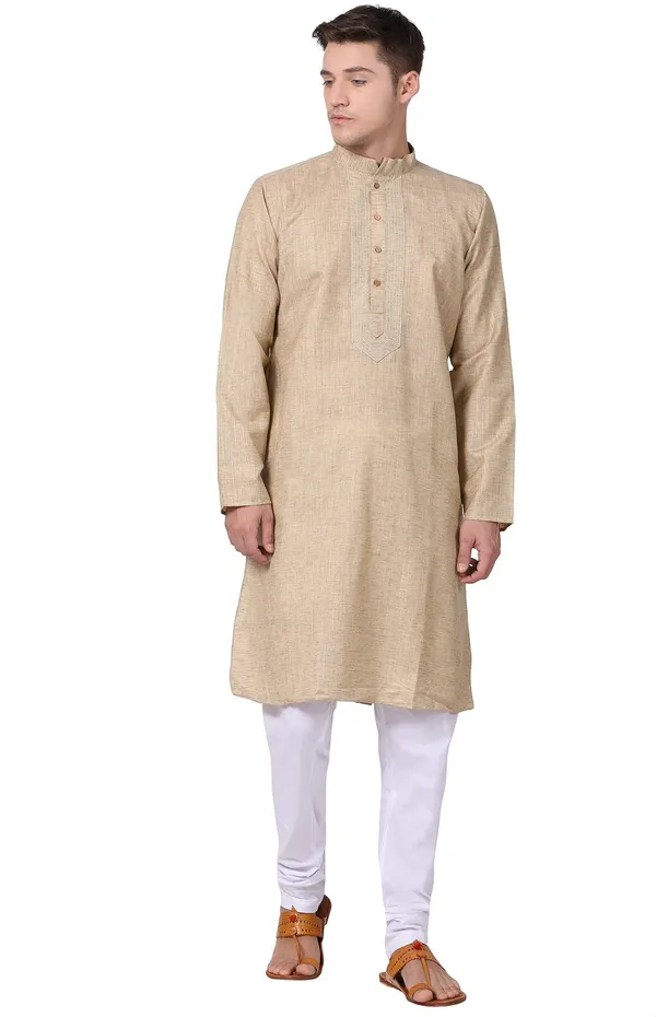 Tabard_Men_Self_Design_Straight_Kurta_(Beige)