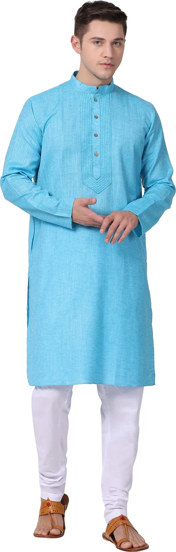 Tabard_Men_Self_Design_Straight_Kurta_(Blue)