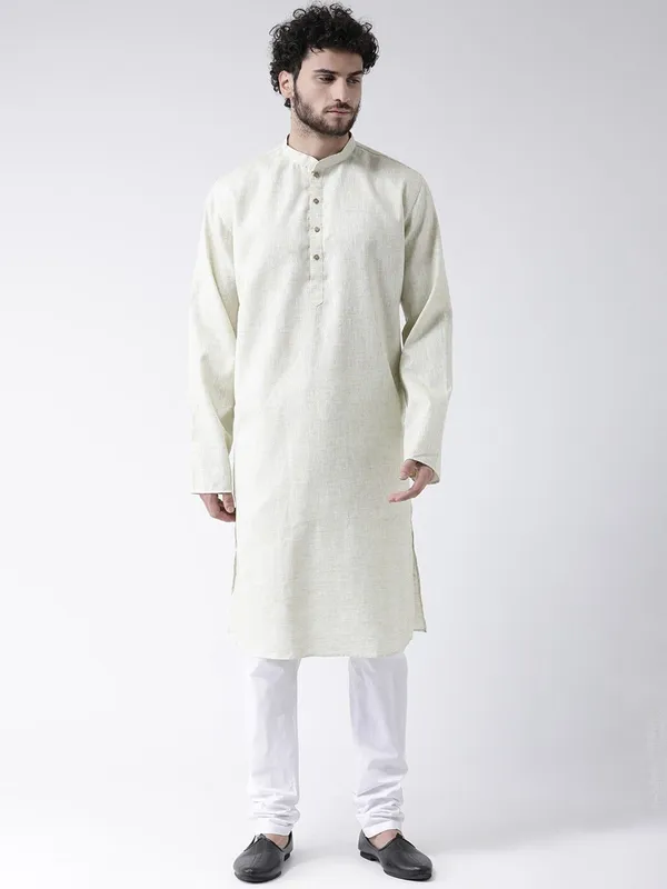 Tabard_Men_Self_Design_Straight_Kurta_(Green)