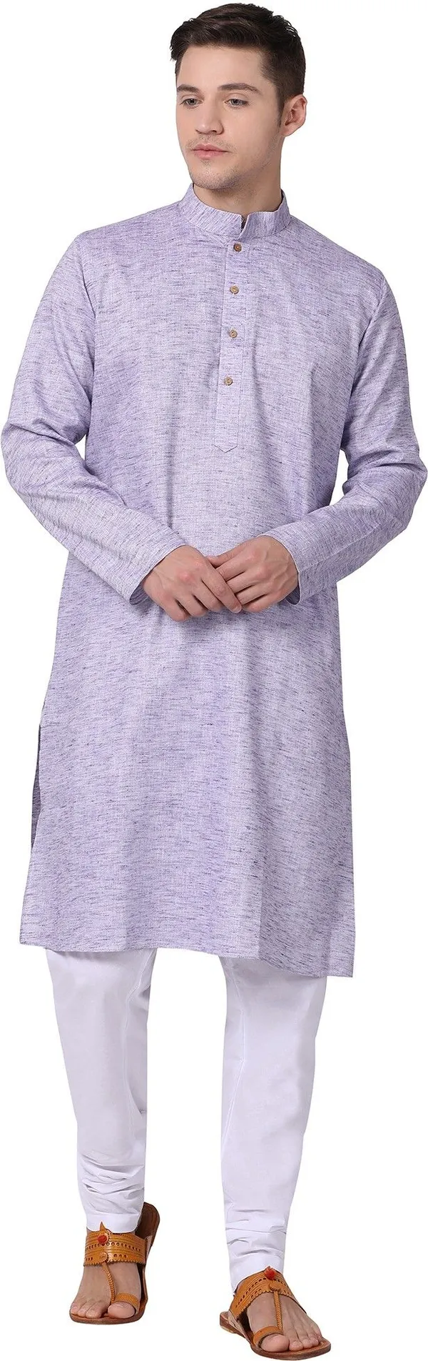 Tabard_Men_Solid_Straight_Kurta_(Purple)