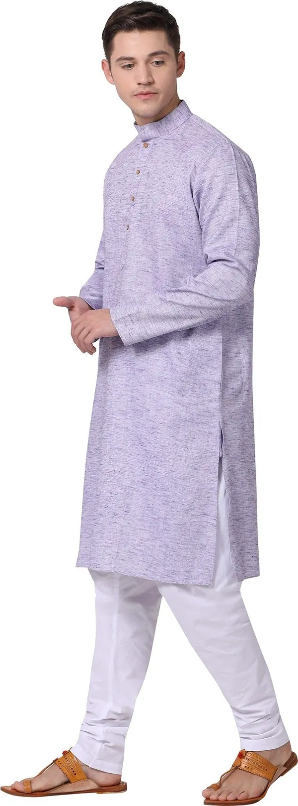 Tabard_Men_Solid_Straight_Kurta_(Purple)