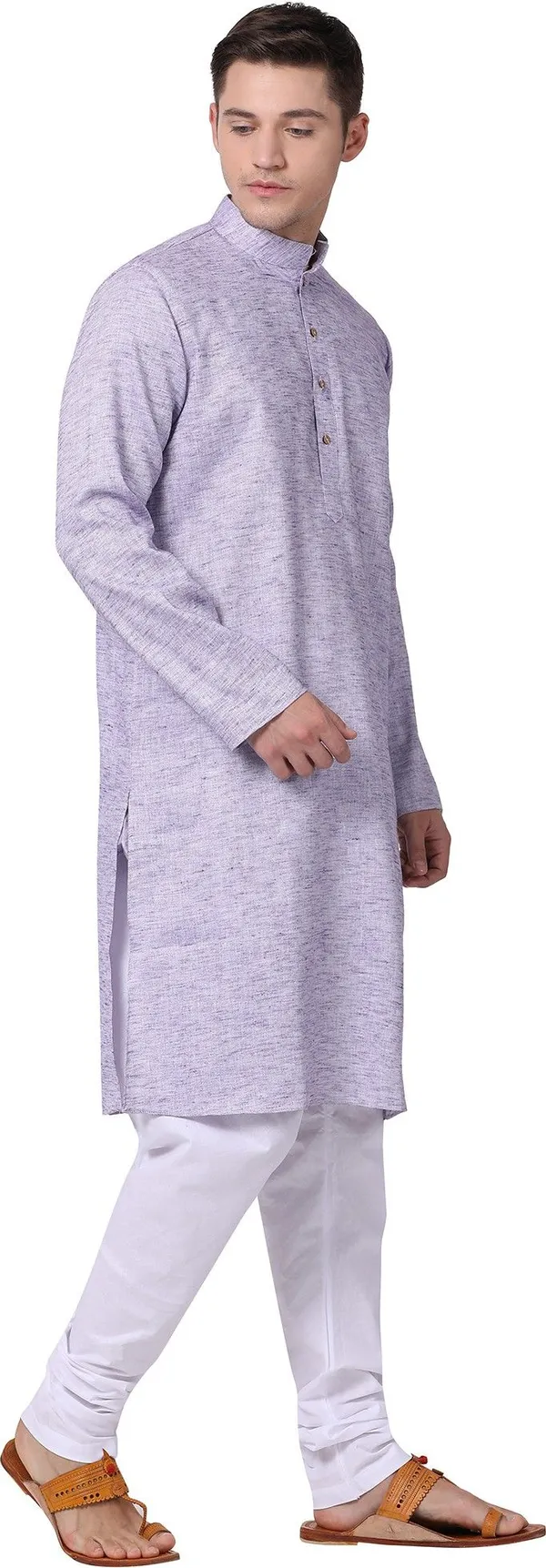 Tabard_Men_Solid_Straight_Kurta_(Purple)