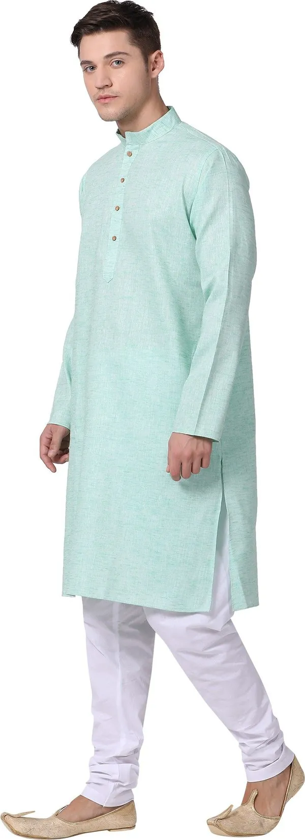 Tabard_Men_Solid_Straight_Kurta_(Green)