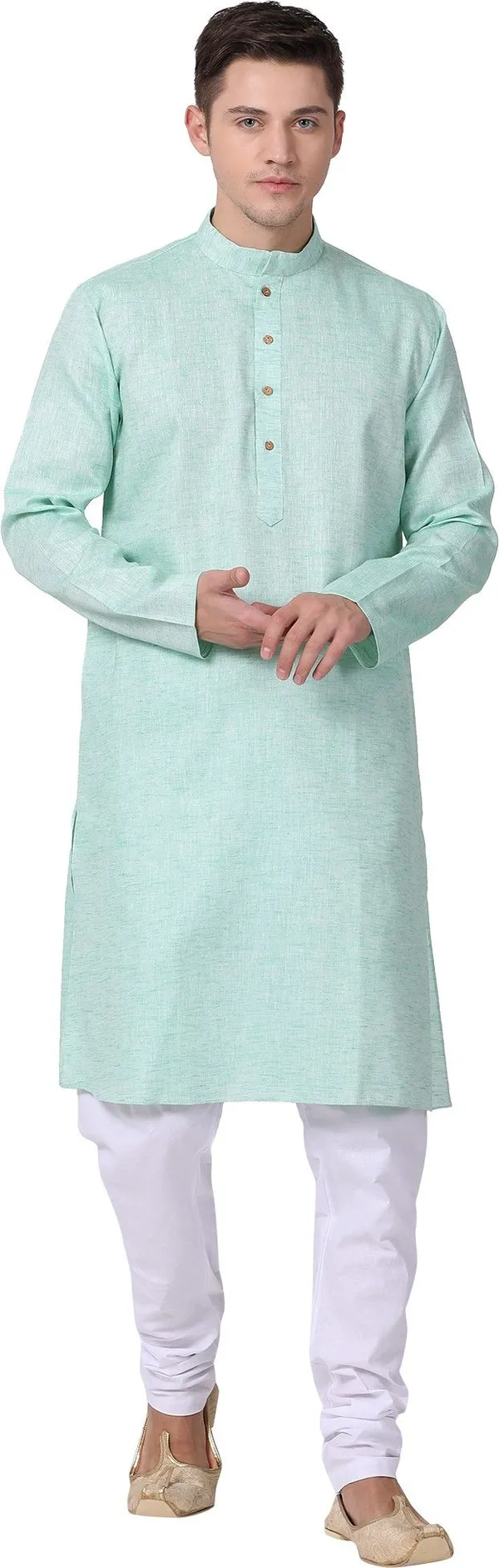 Tabard_Men_Solid_Straight_Kurta_(Green)