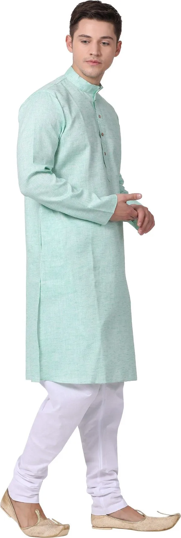 Tabard_Men_Solid_Straight_Kurta_(Green)