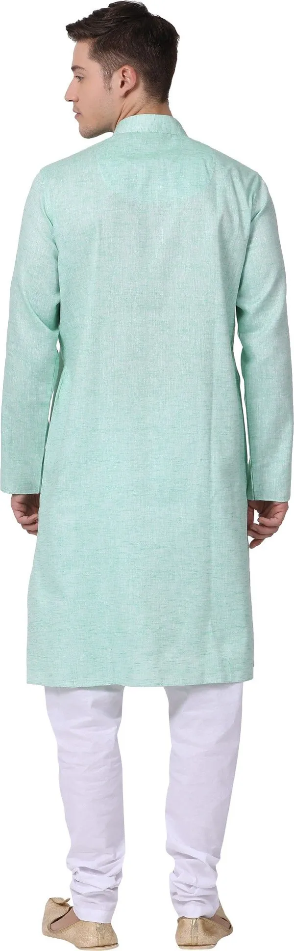 Tabard_Men_Solid_Straight_Kurta_(Green)