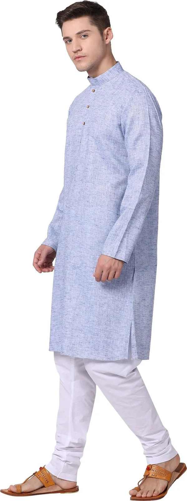 Tabard_Men_Solid_Straight_Kurta_(Blue)