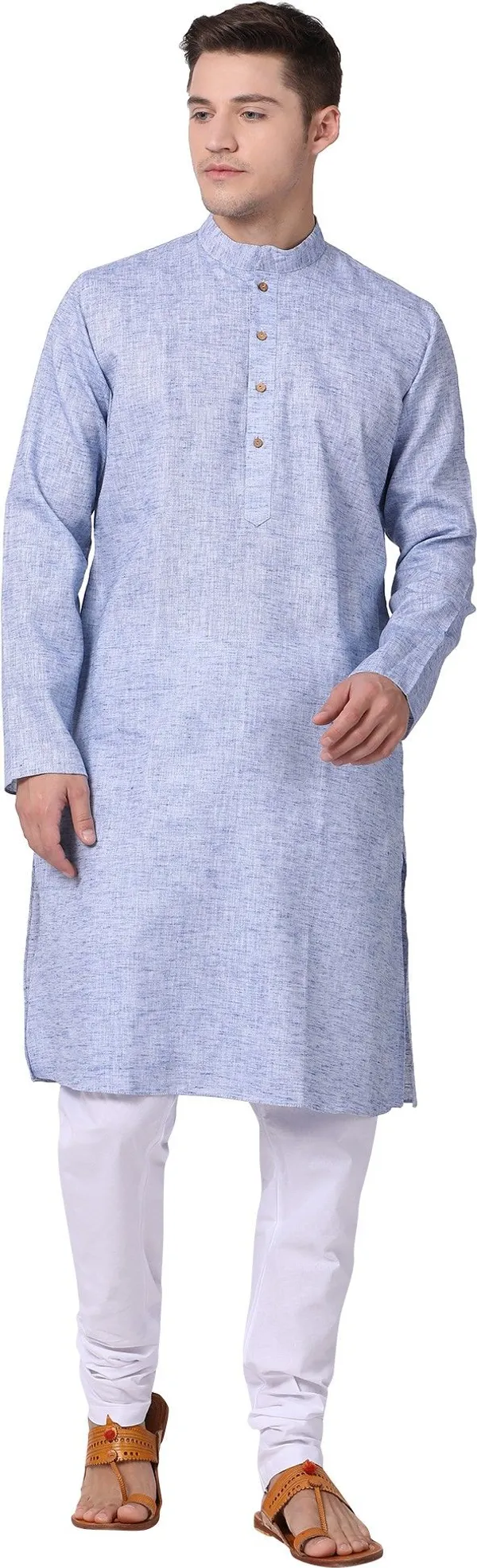 Tabard_Men_Solid_Straight_Kurta_(Blue)