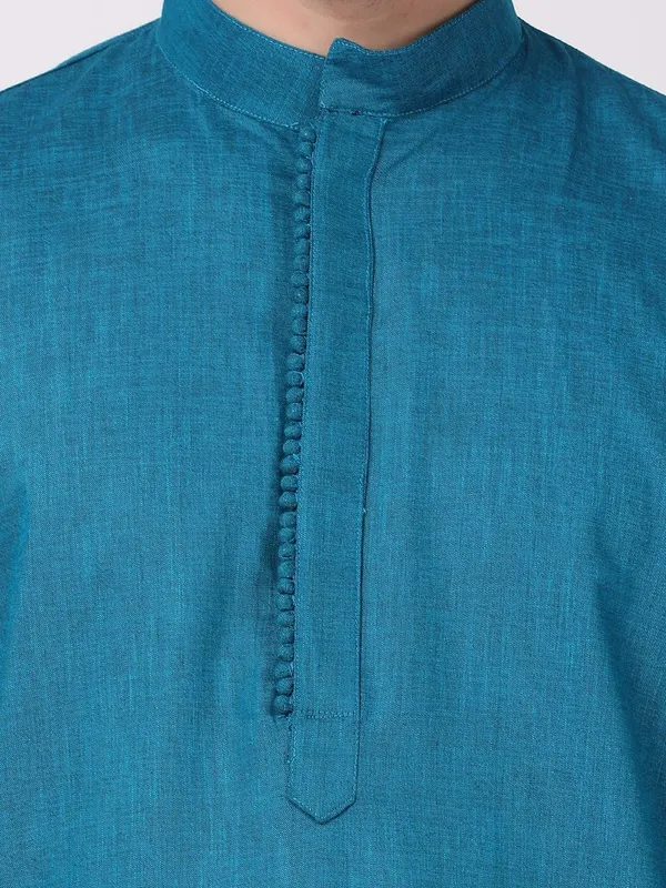 Tabard_Men_Self_Design_Straight_Kurta_(Blue)