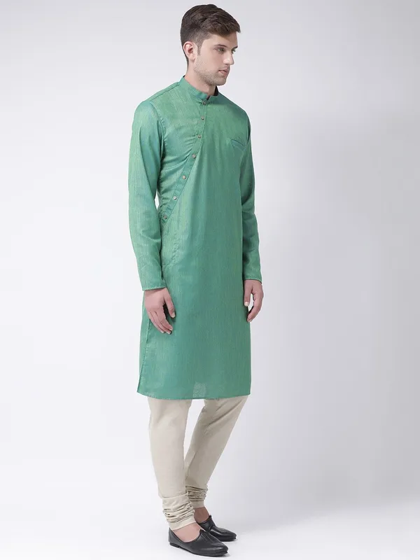 Tabard_Men_Solid_Straight_Kurta_(Green)