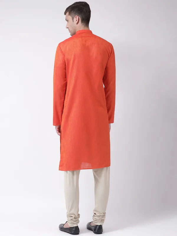 Tabard_Men_Solid_Straight_Kurta_(Orange)