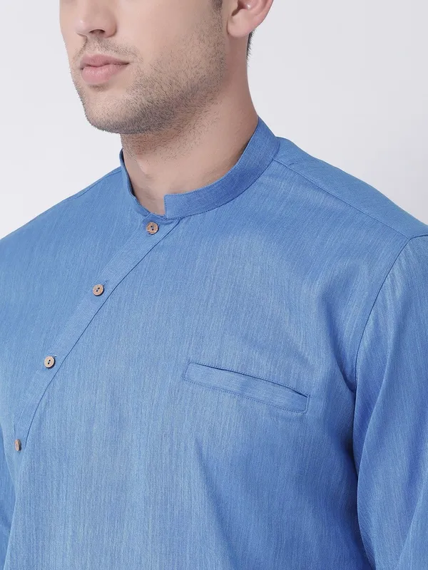Tabard_Men_Solid_Straight_Kurta_(Blue)
