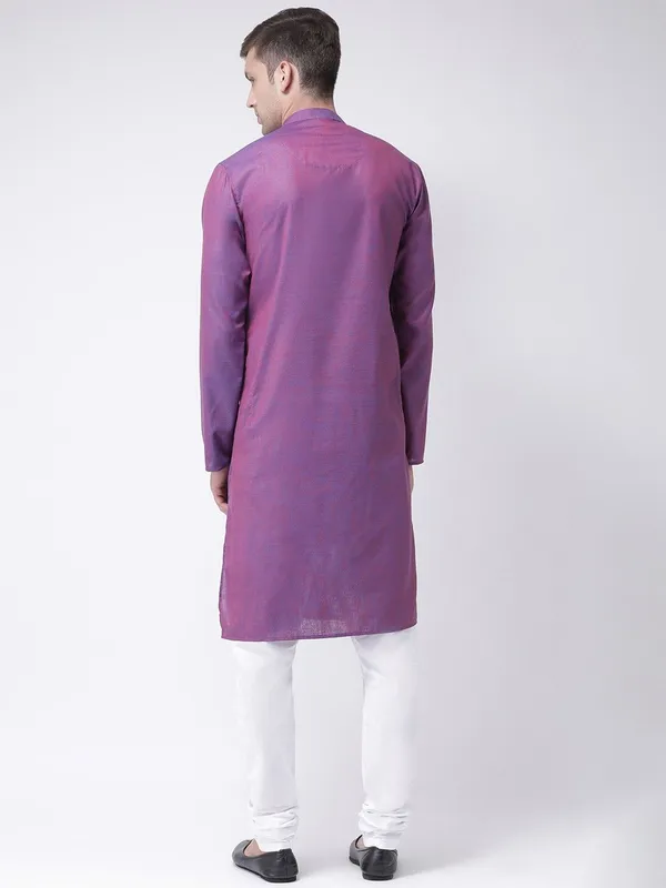 Tabard_Men_Solid_Straight_Kurta_(Purple)